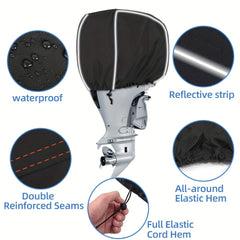 Waterproof Outboard Engine Cover w/ Reflective Strips