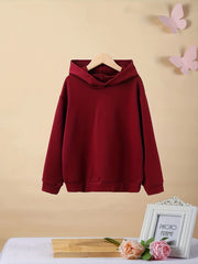 Girls' Basic Hooded Sweatshirt Long Sleeve Pullover Hoodie
