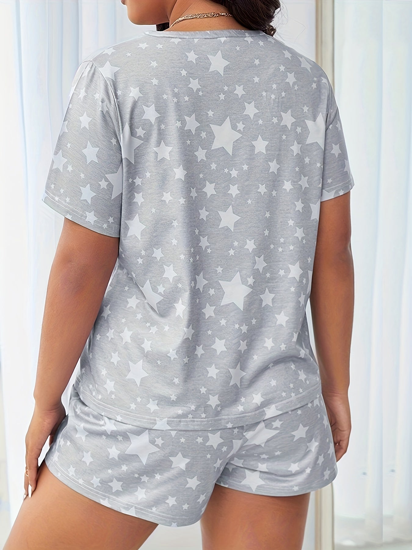 Short Sleeve Top & Shorts Lounge Set Women's Loungewear