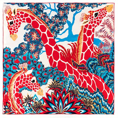 Boho Deer Print Shawl Classic Graffiti Square Scarf Head Wrap