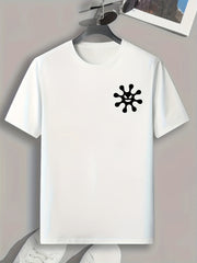 Pattern Print Men's Sports T-shirt, Graphic Tee for Outdoor Activities