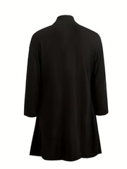 Casual 2pc Set Open Front 3/4 Sleeve Cardigan & Crop Tube Top