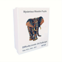 Elephant Wooden Jigsaw Puzzle Adult Decompression Unique Irregular Animal Shape