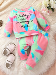 Toddler Girls Tie Dye Long Sleeve T Shirt & Pants Set