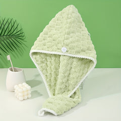 Soft Hair Drying Cap Coral Fleece Hair Towel for Women