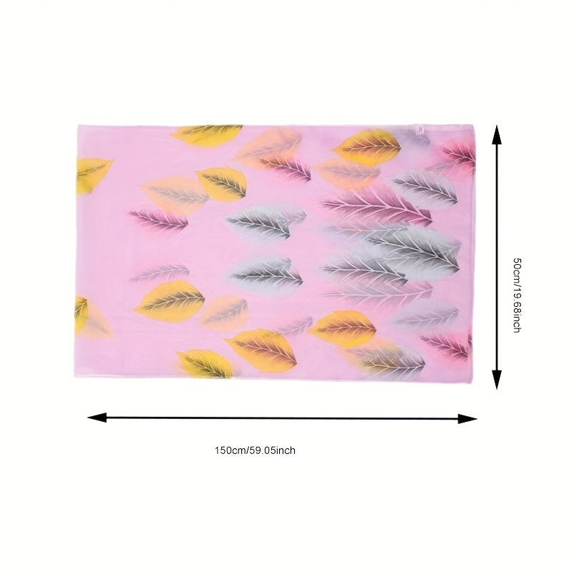 Chiffon Leaf Pattern Scarf Shawl for Summer Beach
