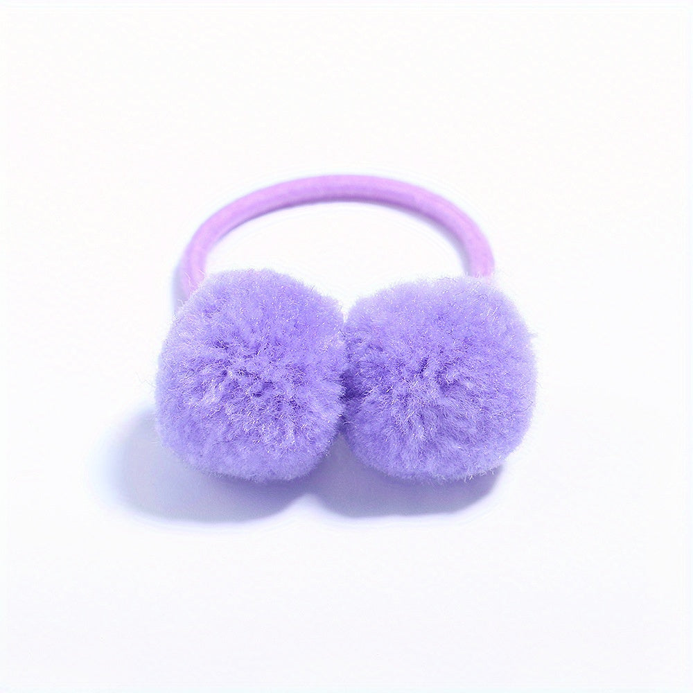 Baby Girls Ball Decor Hair Tie Scrunchies Ponytail Holders