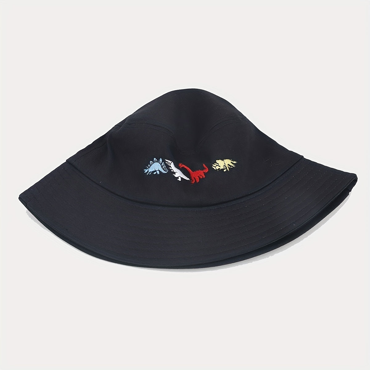 Little Dinosaur Embroidered Bucket Hat Men Women Outdoor Sunscreen Basin Hat