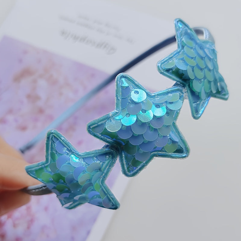 Girls Sequin Stars Headband & Hair Accessories Set
