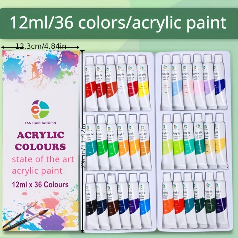 12ml Acrylic Painting Pigment Set 36 Colors for DIY Hand Painted Wall Painting