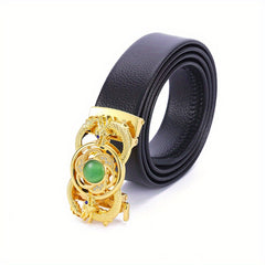 Arrival Alloy Men's Leather Belt Rhinestone Inlaid Belt Vintage Business Casual