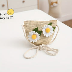 Wide Brim Sun Hat Flower Ball Straw Cap for Girls