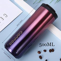 500ml Stainless Steel Insulated Coffee Cup Water Bottle for Outdoor