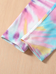 Girls' Tie Dye Print Casual Pants Leggings For Outwear Ankle Length Kids Outfit