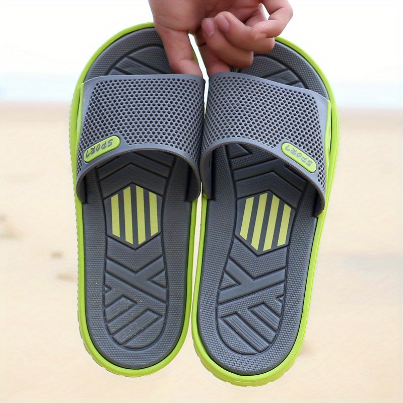 Men's Casual Non Slip Slides with Open Toe for Indoor Outdoor Beach