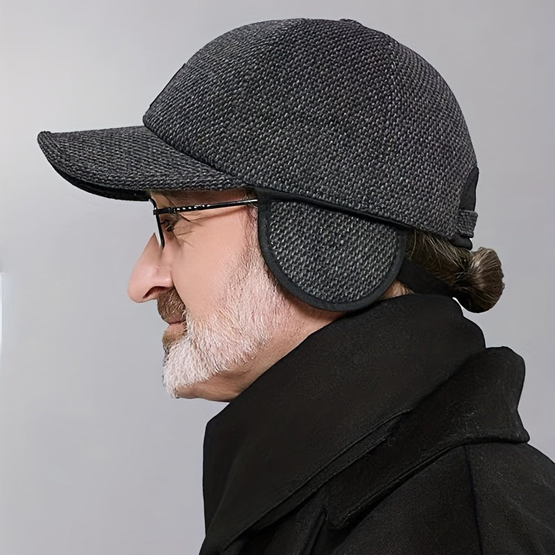 Meromibe Men's Winter Ear Warmer Baseball Cap Dad Cap Adjustable Sunscreen Hat