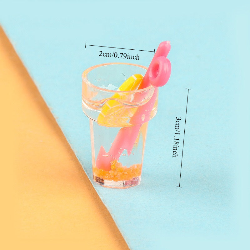2pcs Mini Beverage Bottle DIY Ornament Luminous Resin Accessories