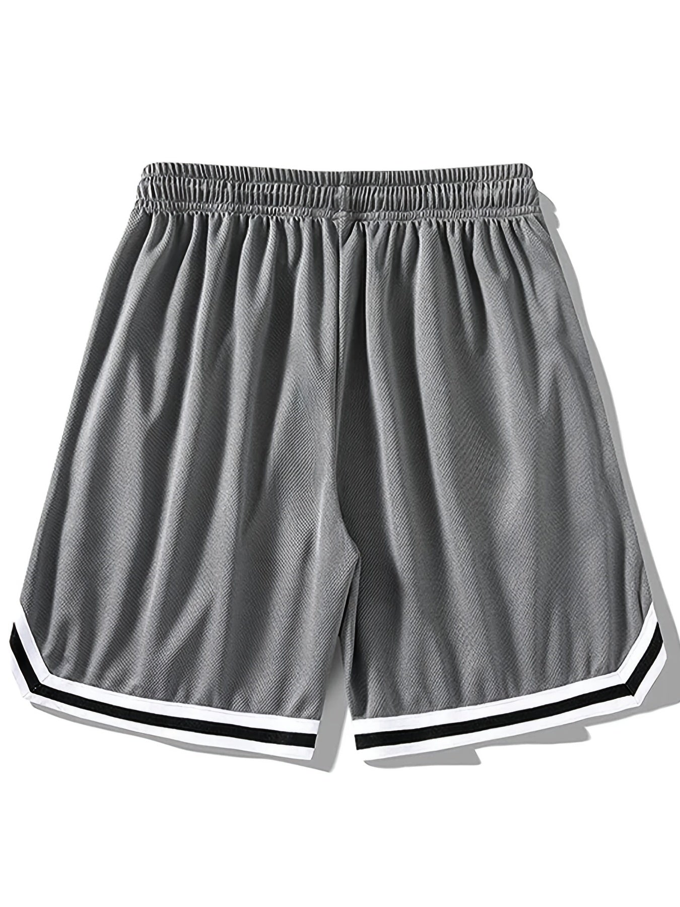 LA Striped Athletic Basketball Drawstring Shorts