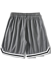 LA Striped Athletic Basketball Drawstring Shorts