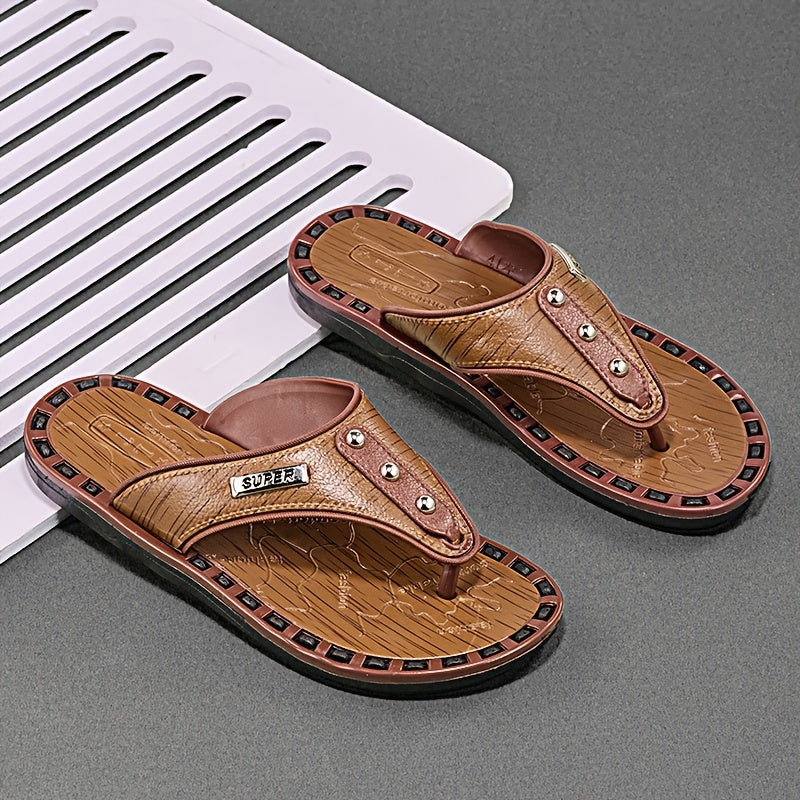 Men's Thong Sandals Non Slip Flip flops Shoes Toe Post Slides