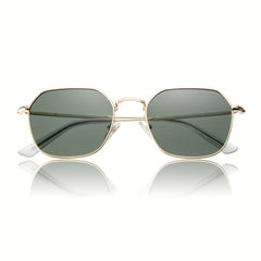 OUWEN Polarized Polygon Sunshade Unisex Small Square Aviator Glasses