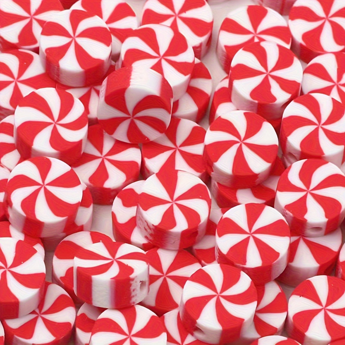 50pcs Christmas Candy Clay Beads DIY Necklace Bracelet Jewelry Making Supplies