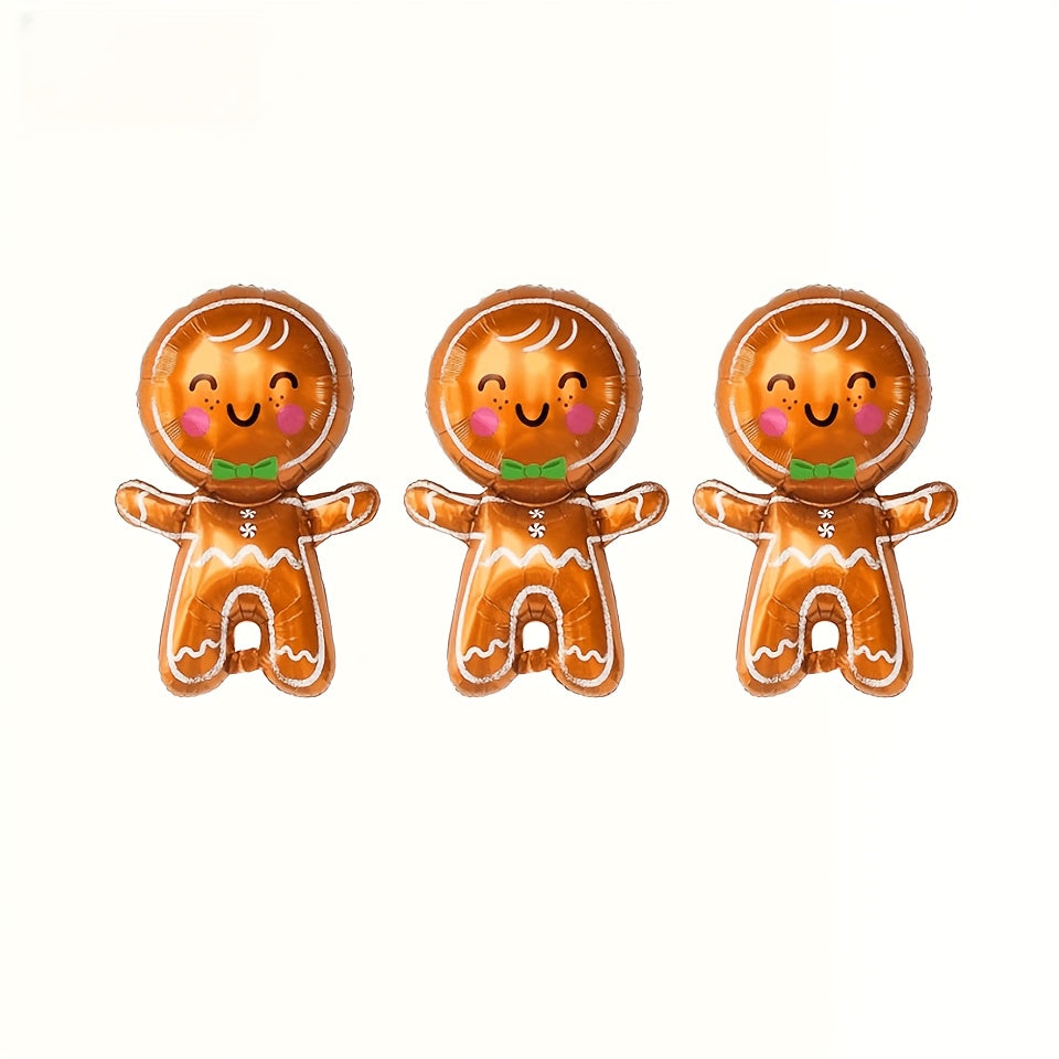 Christmas Gingerbread Balloon Set - 3pcs Foil Balloons