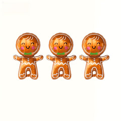 Christmas Gingerbread Balloon Set - 3pcs Foil Balloons