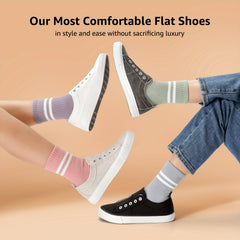 STQ Women's Slip On Canvas Shoes Comfort Flat Casual Sneakers