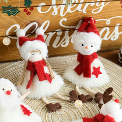 Christmas Tree Hanging Ornaments Snowman Santa Claus Figurine Doll