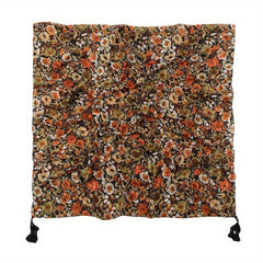 Plant Flower Print Scarf Vintage Soft Sunscreen Tassel Shawl Thin...