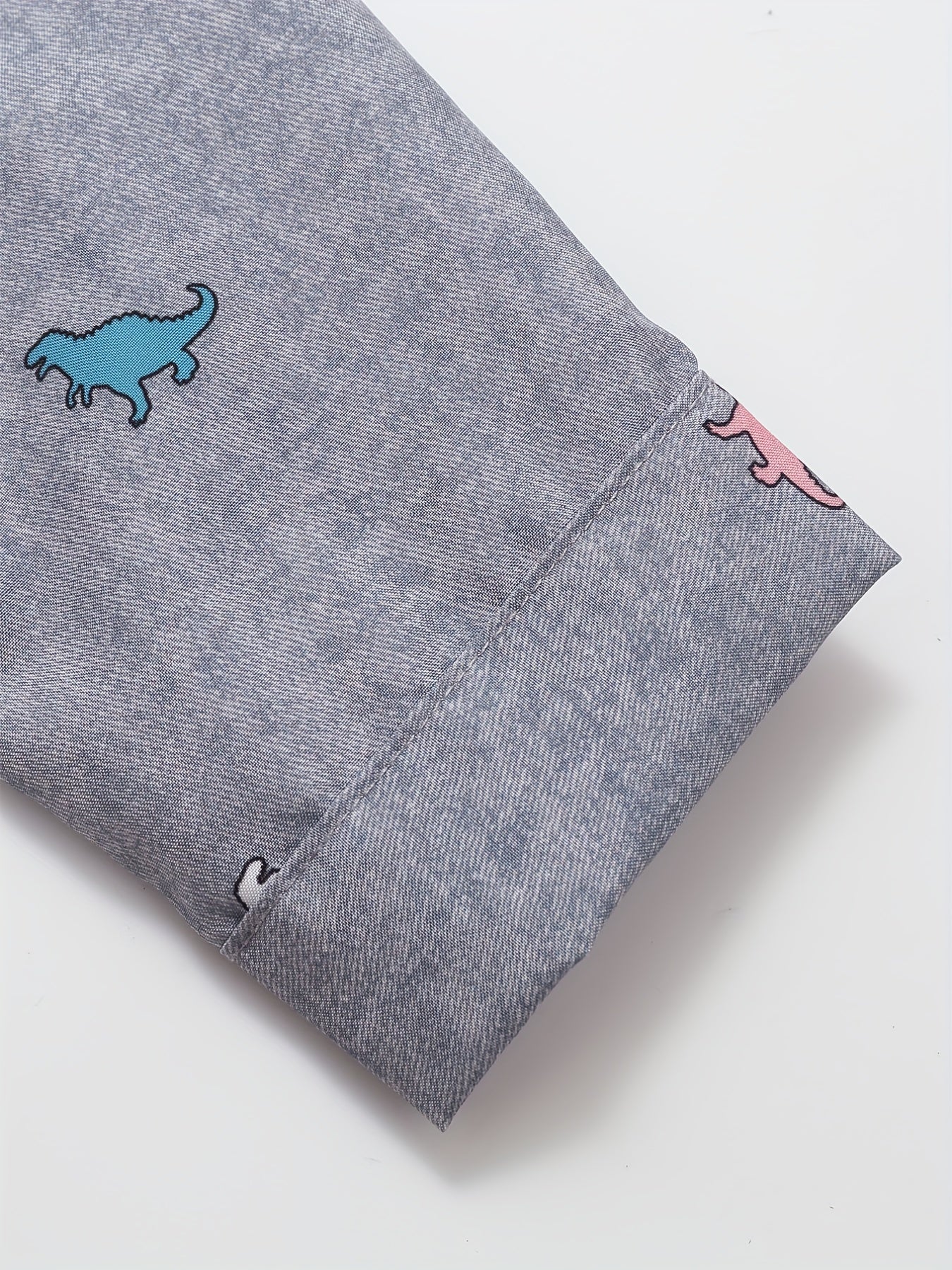 Dinosaur Graphic Print Boys Top Lapel Shirt