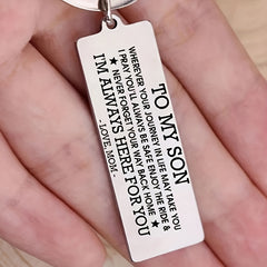 Stainless Steel Keychain Gift for Son From Mom