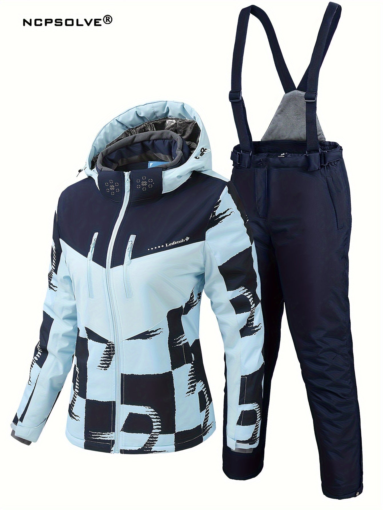 Windproof Ski Set Hooded Jacket & Trouser Women's Activewear