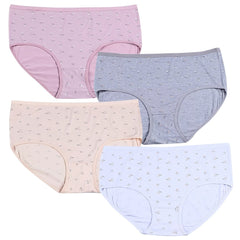 Women's Plus Ditsy Floral Print Panties Set, 4 Pack