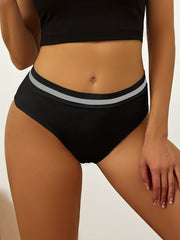 Colorblock Trim Briefs Stretchy Intimates Panties