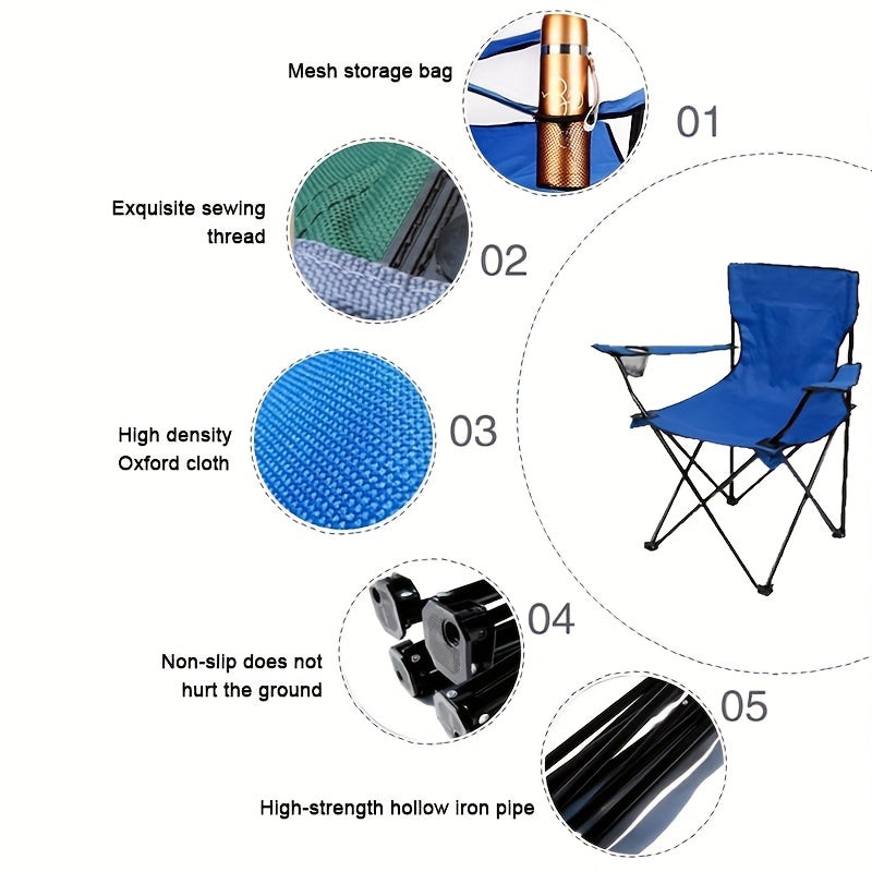 Portable Camping Folding Chair for Fishing Beach Outdoor Use
