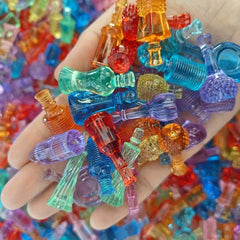 60pcs Mini Glass Bottles Mixed Colors for Dollhouse DIY Jewelry Making