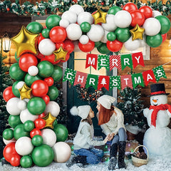 94pcs Christmas Banner Balloon Set Holiday Decor Party Favor Scene Decor