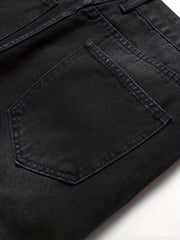 Smiling Face Pattern Ripped Jeans Men's Street Style Denim Pants