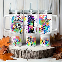 2pcs Gamer Gamepad Decorative Paper Packaging for 40oz Glass Cup Set