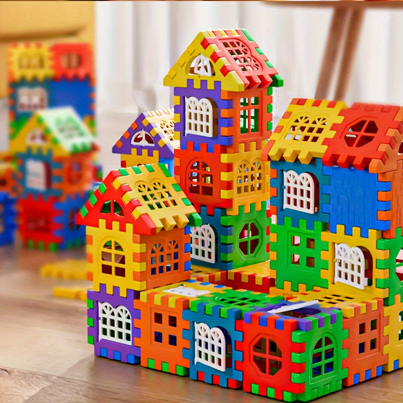 Colorful Large House Building Blocks with Window Creative House Building Toy