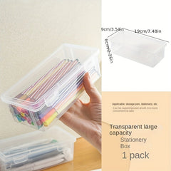 Transparent Stationery Box Pencil Storage Large Capacity Lead Marker Pen