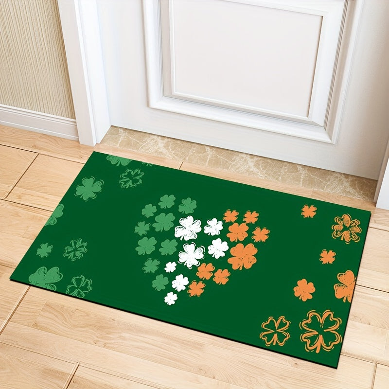 Four Leaf Clover Print Rug Love Pattern Carpet Machine Washable Floor Mat