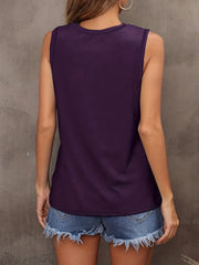 Letter Print Crew Neck Tank Top for Summer