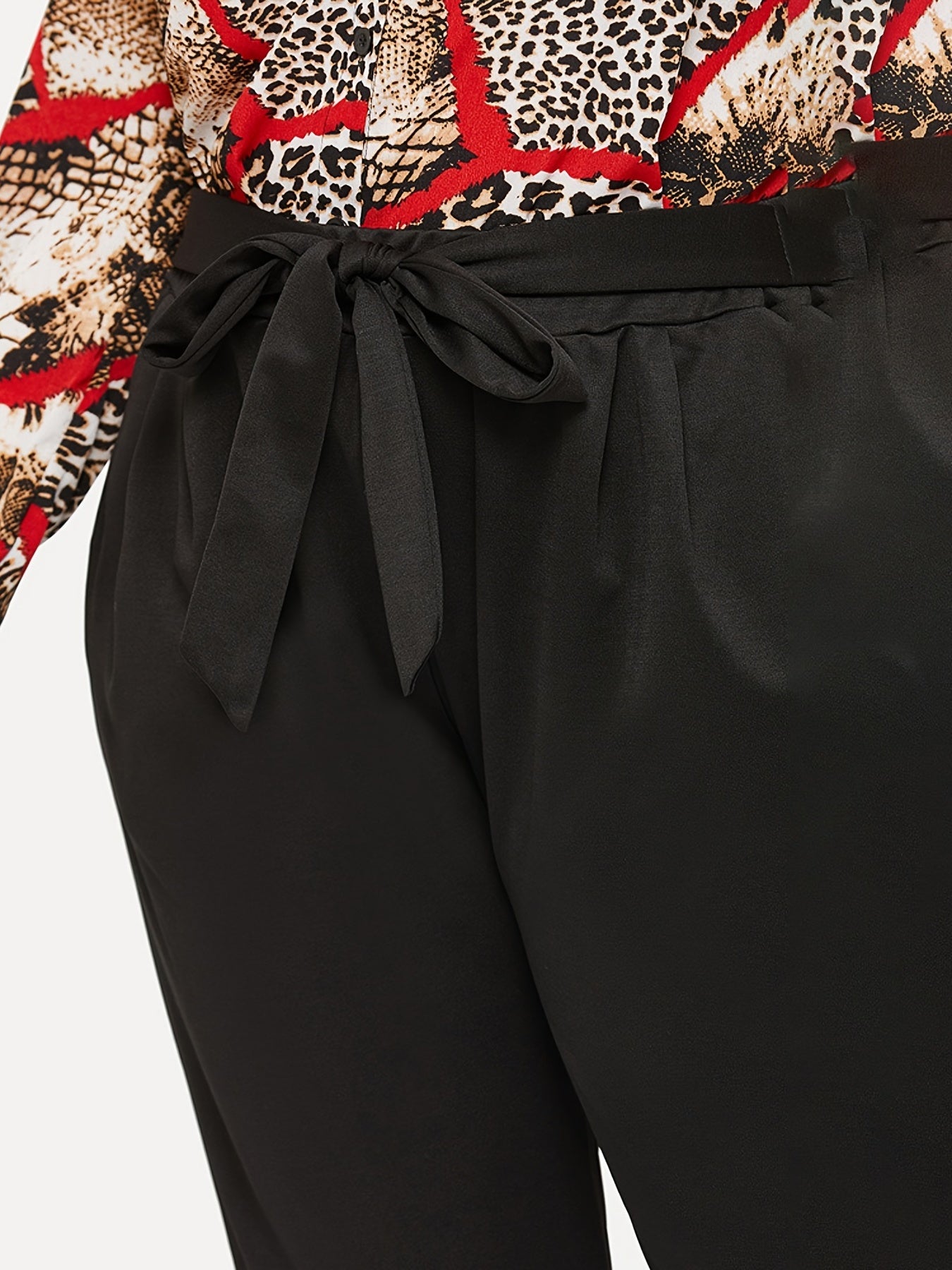 High Rise Skinny Pants Workwear With Belt