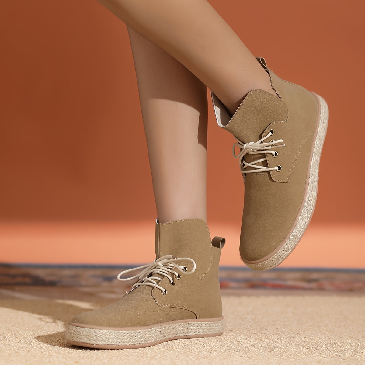 High Top Solid Skate Shoes Wear Resistance Non Slip Flat Walking Shoes
