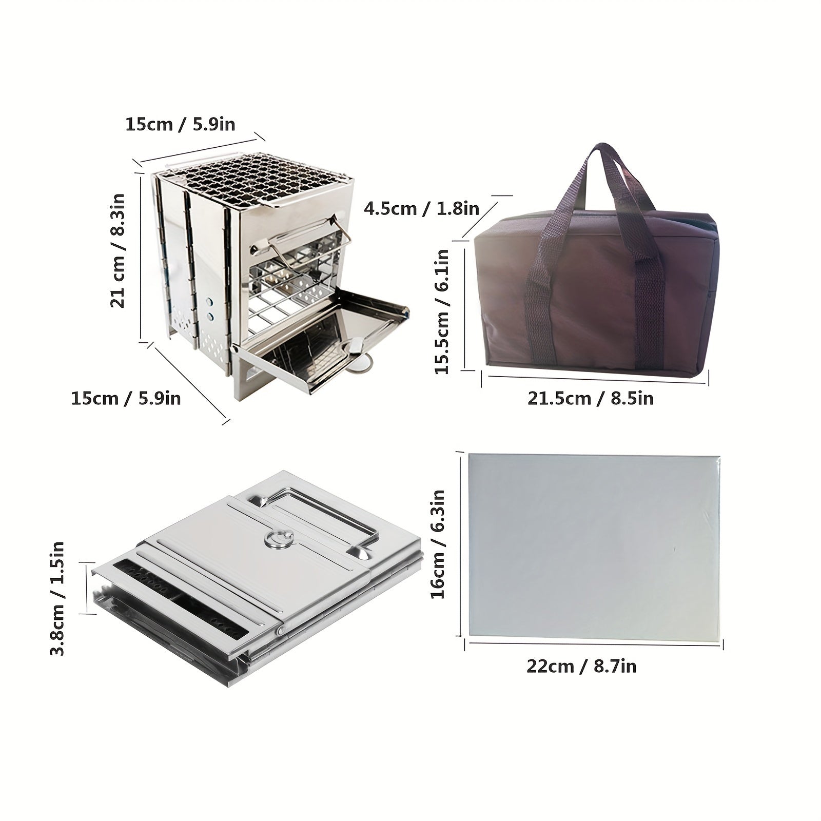 Mini Folding Firewood Stove Outdoor BBQ Grill for Cooking