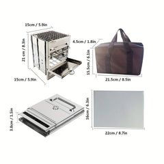Mini Folding Firewood Stove Outdoor BBQ Grill for Cooking