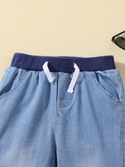 Boys Casual Denim Elastic Waist Jeans for Spring and Autumn